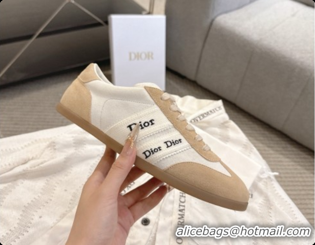 Popular Style Dior Ribbon Sneaker in Light Brown/White Suede Calfskin D091184 2026