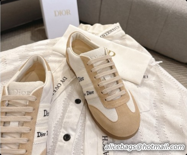 Popular Style Dior Ribbon Sneaker in Light Brown/White Suede Calfskin D091184 2026