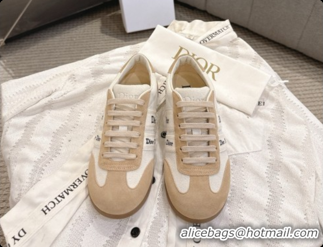 Popular Style Dior Ribbon Sneaker in Light Brown/White Suede Calfskin D091184 2026