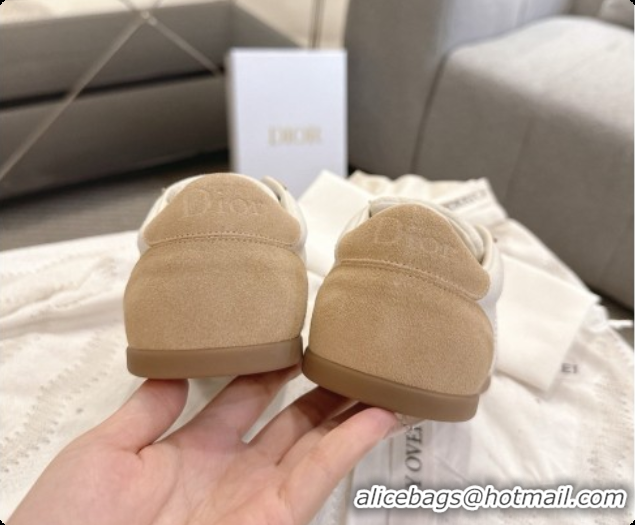 Popular Style Dior Ribbon Sneaker in Light Brown/White Suede Calfskin D091184 2026