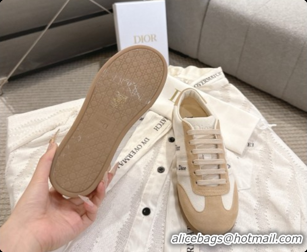 Popular Style Dior Ribbon Sneaker in Light Brown/White Suede Calfskin D091184 2026