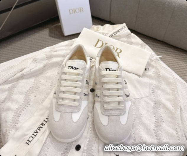 Good Product Dior Ribbon Sneaker in Suede Calfskin D091185 White 2026