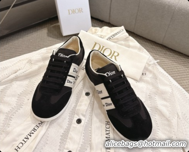 Most Popular Dior Ribbon Sneaker in Suede Calfskin D091186 Black 2026