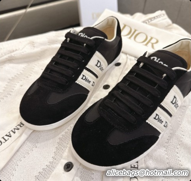 Most Popular Dior Ribbon Sneaker in Suede Calfskin D091186 Black 2026