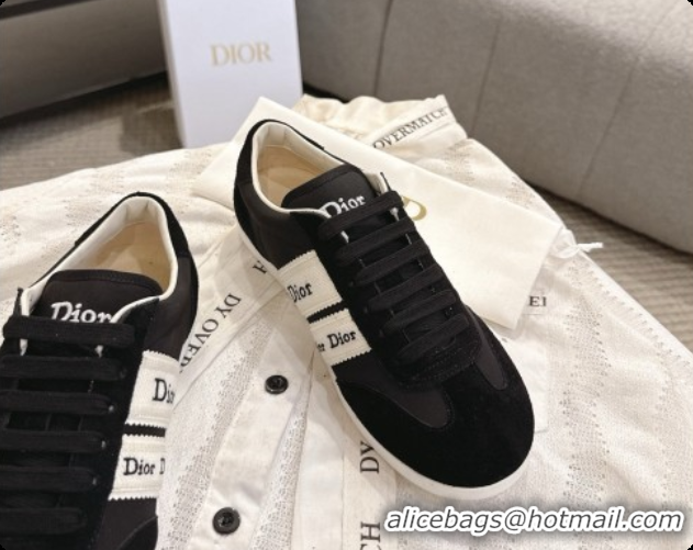 Most Popular Dior Ribbon Sneaker in Suede Calfskin D091186 Black 2026