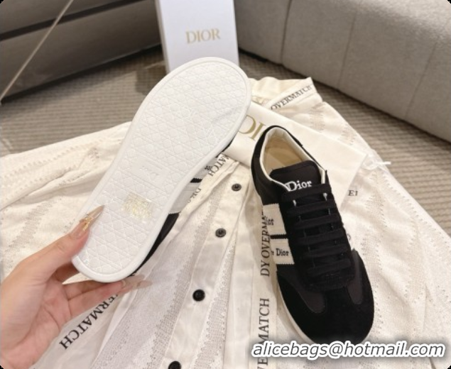 Most Popular Dior Ribbon Sneaker in Suede Calfskin D091186 Black 2026