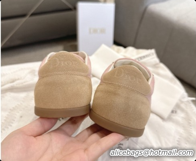 Good Quality Dior Ribbon Sneaker in Suede Calfskin D091187 Light Brown/Pink 2026