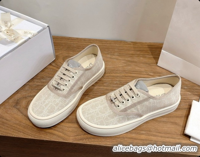 Luxury Hot Dior Saltwind Sneaker Dior Oblique Tabru Jacquard D091189 Beige 2026