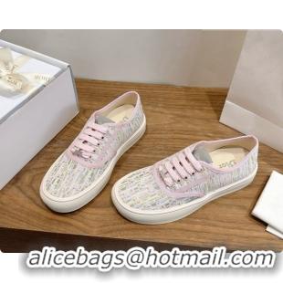 Luxury Dior Saltwind Sneaker Dior Oblique Tabru Jacquard D091190 Pink/Grey 2026