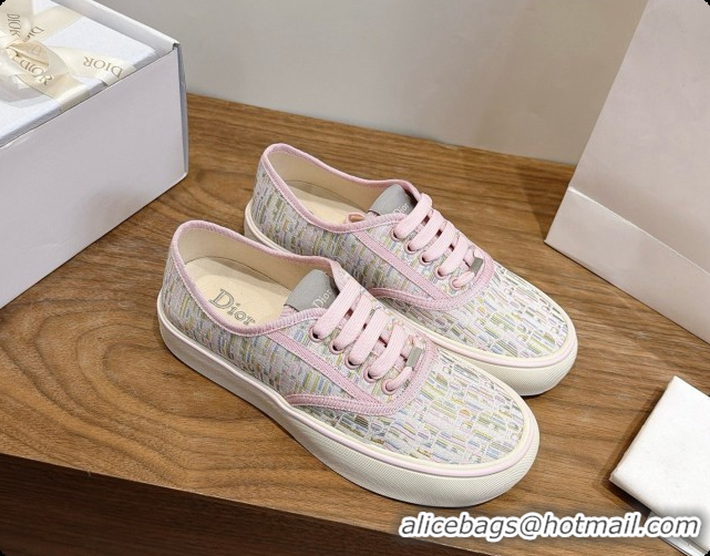 Luxury Dior Saltwind Sneaker Dior Oblique Tabru Jacquard D091190 Pink/Grey 2026