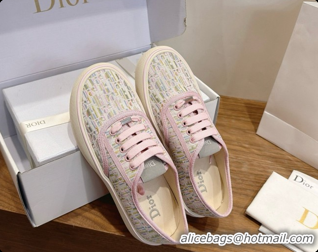 Luxury Dior Saltwind Sneaker Dior Oblique Tabru Jacquard D091190 Pink/Grey 2026