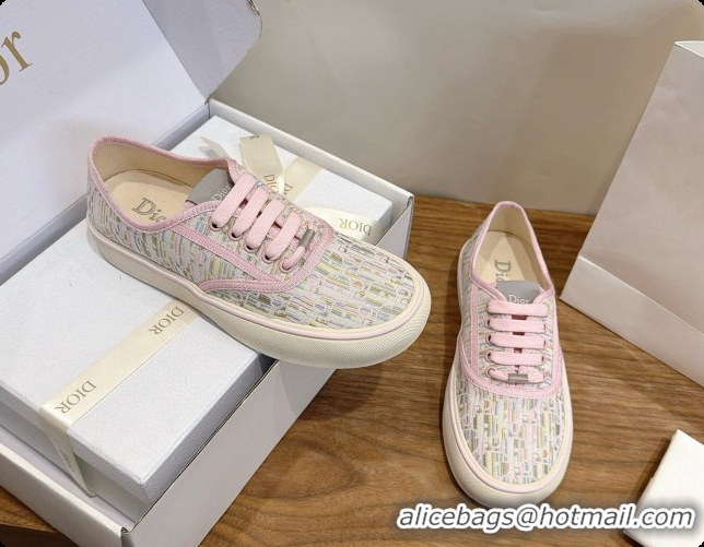 Luxury Dior Saltwind Sneaker Dior Oblique Tabru Jacquard D091190 Pink/Grey 2026
