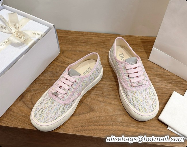 Luxury Dior Saltwind Sneaker Dior Oblique Tabru Jacquard D091190 Pink/Grey 2026