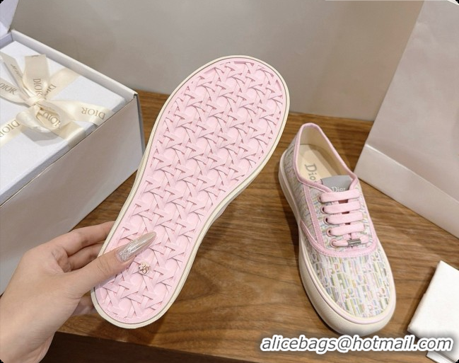 Luxury Dior Saltwind Sneaker Dior Oblique Tabru Jacquard D091190 Pink/Grey 2026