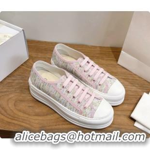 Luxurious Dior Walk'n'Dior Sneaker in Dior Oblique Embroidered Cotton D091192 Pink 2026