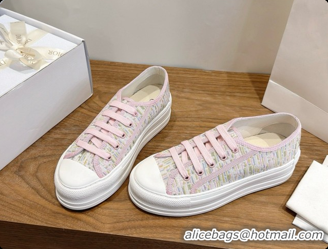 Luxurious Dior Walk'n'Dior Sneaker in Dior Oblique Embroidered Cotton D091192 Pink 2026