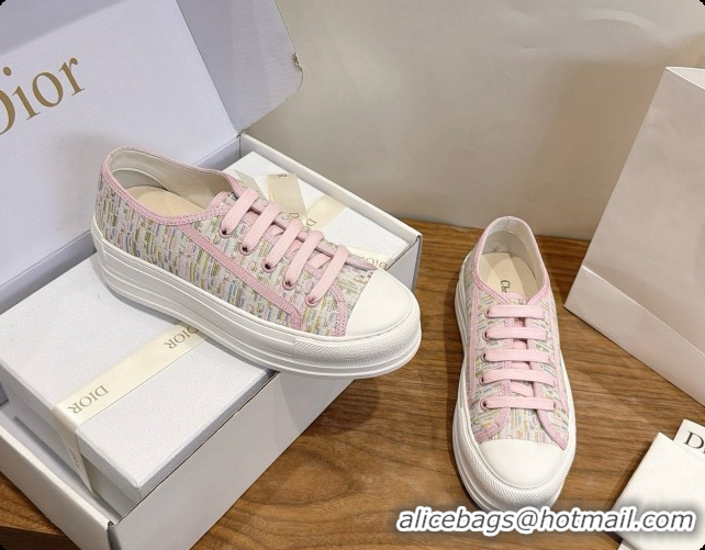 Luxurious Dior Walk'n'Dior Sneaker in Dior Oblique Embroidered Cotton D091192 Pink 2026