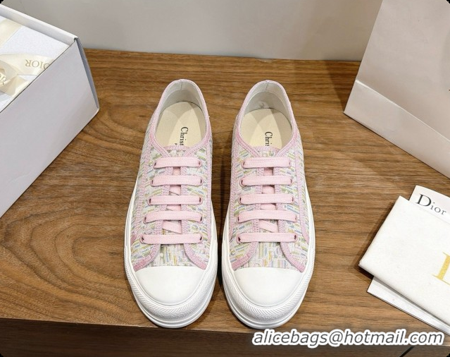 Luxurious Dior Walk'n'Dior Sneaker in Dior Oblique Embroidered Cotton D091192 Pink 2026