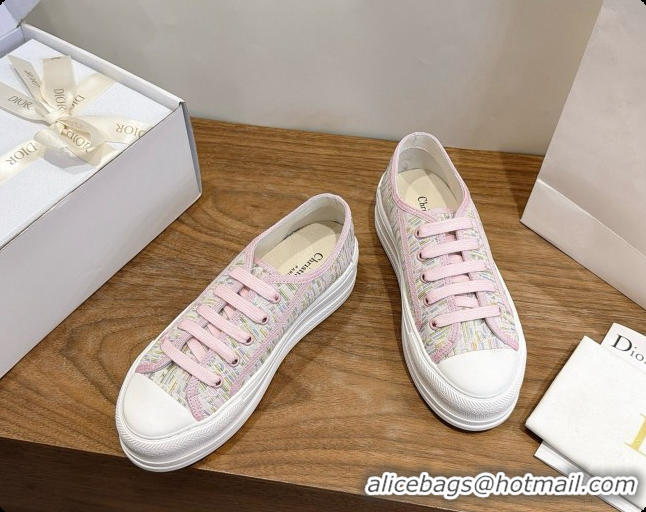 Luxurious Dior Walk'n'Dior Sneaker in Dior Oblique Embroidered Cotton D091192 Pink 2026