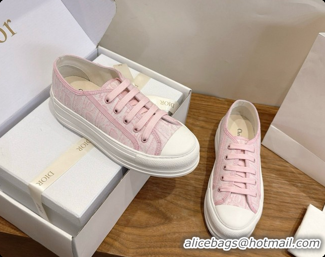 Luxury Classic Dior Walk'n'Dior Sneaker in Dior Oblique Embroidered Cotton D091193 Pink 2026