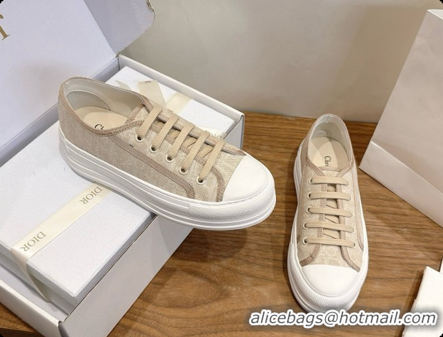 Luxury Dior Walk'n'Dior Sneaker in Dior Oblique Embroidered Cotton D091194 Beige 2026