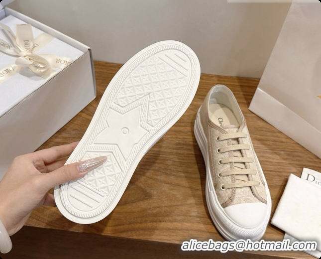 Luxury Dior Walk'n'Dior Sneaker in Dior Oblique Embroidered Cotton D091194 Beige 2026
