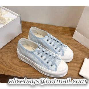 New Design Dior Walk'n'Dior Sneaker in Dior Oblique Embroidered Cotton D091195 Light Blue 2026