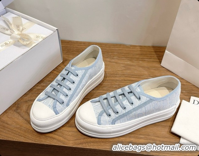 New Design Dior Walk'n'Dior Sneaker in Dior Oblique Embroidered Cotton D091195 Light Blue 2026