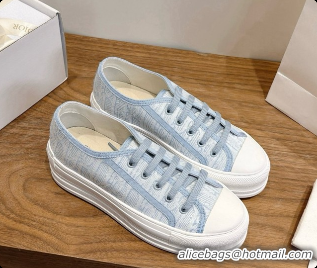 New Design Dior Walk'n'Dior Sneaker in Dior Oblique Embroidered Cotton D091195 Light Blue 2026