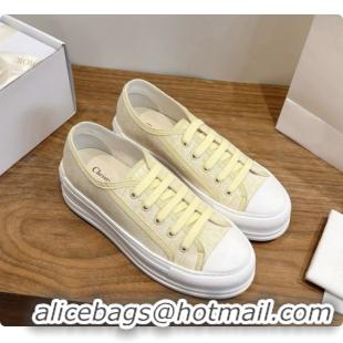 Luxury Cheap Dior Walk'n'Dior Sneaker in Dior Oblique Embroidered Cotton D091195 Yellow 2026