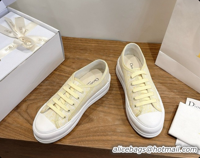 Luxury Cheap Dior Walk'n'Dior Sneaker in Dior Oblique Embroidered Cotton D091195 Yellow 2026