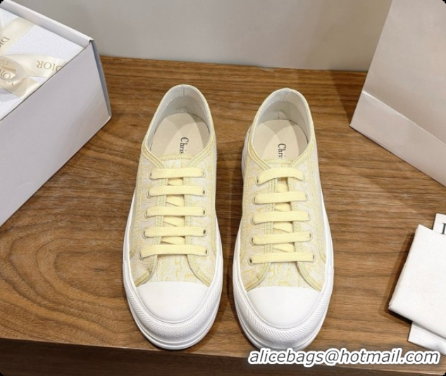 Luxury Cheap Dior Walk'n'Dior Sneaker in Dior Oblique Embroidered Cotton D091195 Yellow 2026
