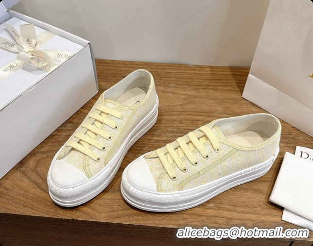 Luxury Cheap Dior Walk'n'Dior Sneaker in Dior Oblique Embroidered Cotton D091195 Yellow 2026