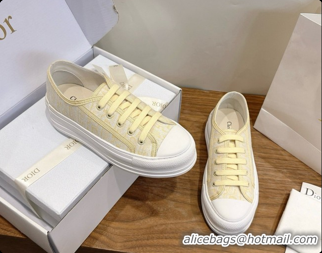 Luxury Cheap Dior Walk'n'Dior Sneaker in Dior Oblique Embroidered Cotton D091195 Yellow 2026