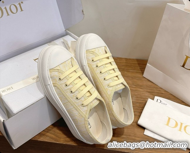 Luxury Cheap Dior Walk'n'Dior Sneaker in Dior Oblique Embroidered Cotton D091195 Yellow 2026