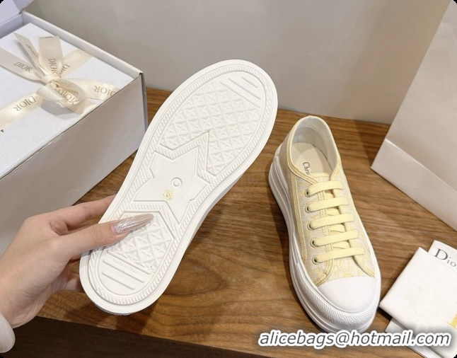 Luxury Cheap Dior Walk'n'Dior Sneaker in Dior Oblique Embroidered Cotton D091195 Yellow 2026
