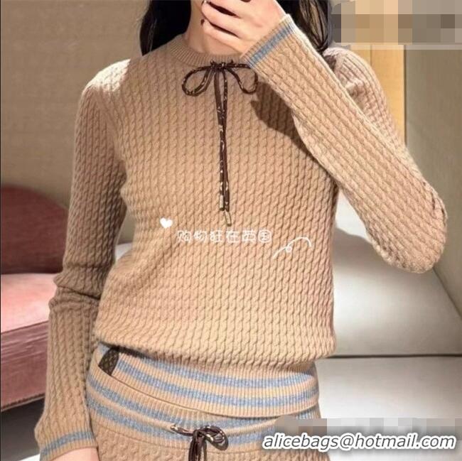Top Quality Louis Vuitton Cashmere Sweater LV090703 Light Brown 2026