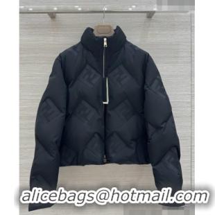 Famous Brand Fendi FF Down Jacket Wool F090705 Black 2026