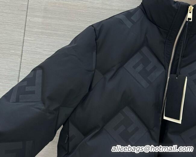 Famous Brand Fendi FF Down Jacket Wool F090705 Black 2026