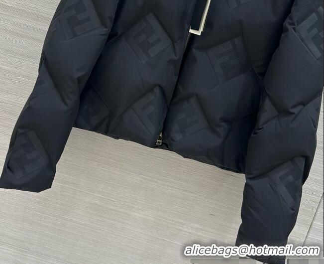 Famous Brand Fendi FF Down Jacket Wool F090705 Black 2026