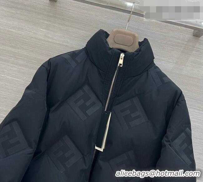Famous Brand Fendi FF Down Jacket Wool F090705 Black 2026