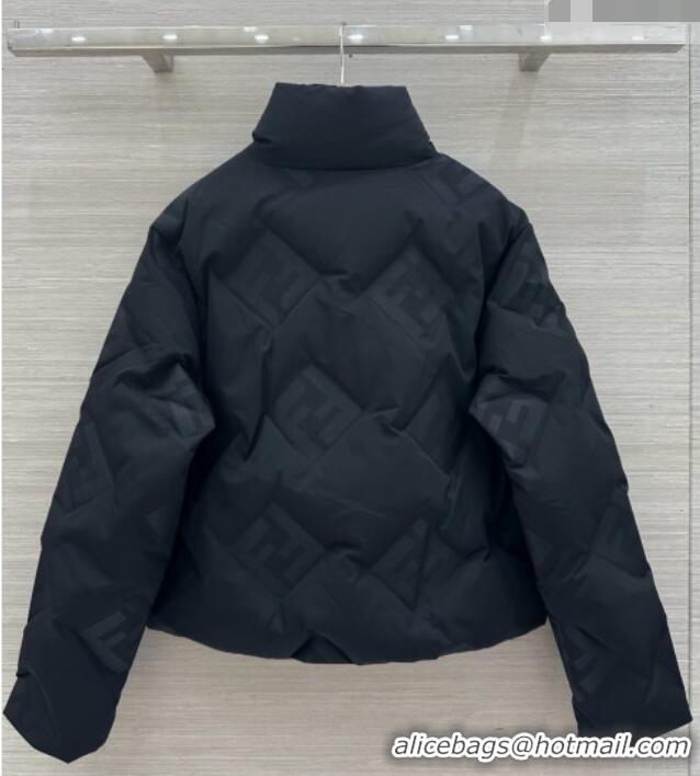 Famous Brand Fendi FF Down Jacket Wool F090705 Black 2026