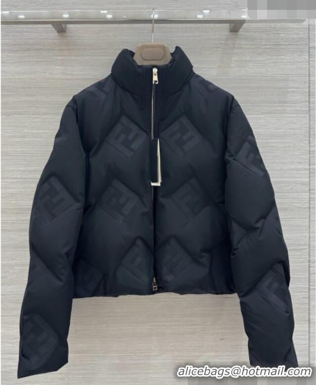 Famous Brand Fendi FF Down Jacket Wool F090705 Black 2026