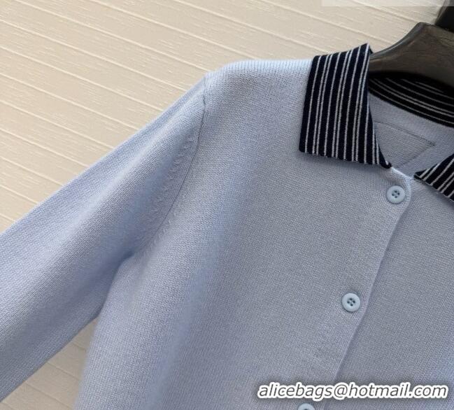 Top Grade Chanel Cashmere Cardigan CH090732 Light Blue 2026