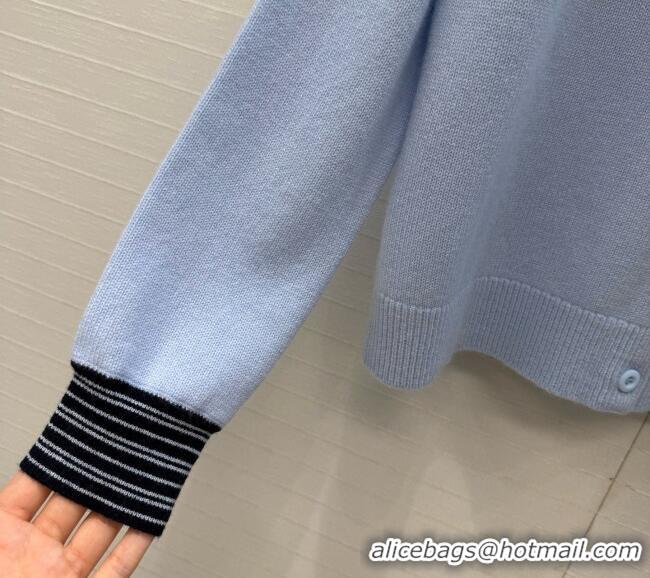 Top Grade Chanel Cashmere Cardigan CH090732 Light Blue 2026