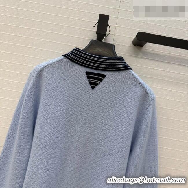 Top Grade Chanel Cashmere Cardigan CH090732 Light Blue 2026