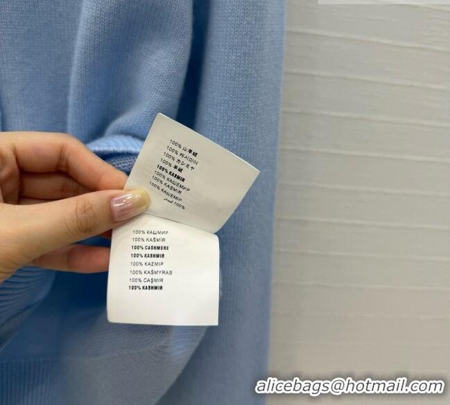 Top Grade Chanel Cashmere Cardigan CH090732 Light Blue 2026