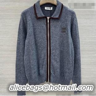 Famous Brand Miu Miu Wool & Cashmere Zipped Cardigan M090721 Grey 2026