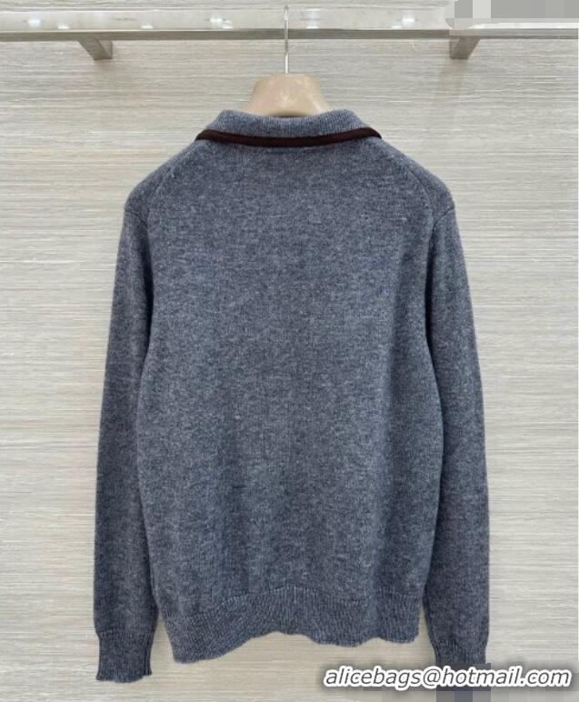 Famous Brand Miu Miu Wool & Cashmere Zipped Cardigan M090721 Grey 2026
