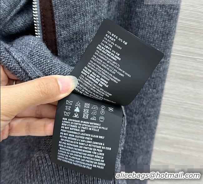 Famous Brand Miu Miu Wool & Cashmere Zipped Cardigan M090721 Grey 2026